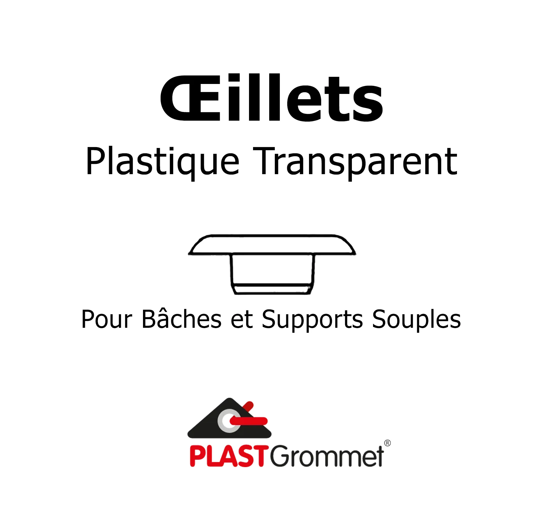 Œillets en plastique transparent — vue d’ensemble